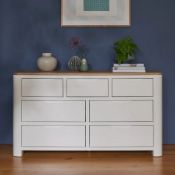 (15/Mez) RRP £499.99. Hove Natural Oak And Painted 3+4 Drawer Chest.