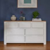 (12/Mez) RRP £499.99. Hove Natural Oak And Painted 7 Drawer Chest.