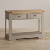 (23/Mez) RRP £349.99. St. Ives Natural Solid Oak And Grey Painted Console Table.