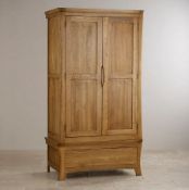 (4/Mez) RRP £799.99. Orrick Rustic Solid Oak Double Wardrobe.