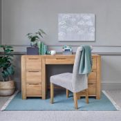 (10/Mez) RRP £549.99. Romsey Natural Solid Oak Computer Desk.