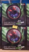 (96/7D) Lot RRP £200. 10x Red5 Desktop LED Clock Fan RRP £10 Each. (All Units Have Return To Manu...