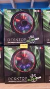 (97/7D) Lot RRP £200. 10x Red5 Desktop LED Clock Fan RRP £10 Each. (All Units Have Return To Manu...