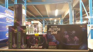 (69/7A) 9x Red5 Jellyfish Tank RRP £20 Each. 4x Red5 Mini Oval Jellyfish Lamp RRP £25 Each. 3x Re...