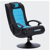 (260/R3) RRP £179.99. Brazen Stag 2.1 Bluetooth Pedestal Gaming Chair Black/Blue With 12V Power L...
