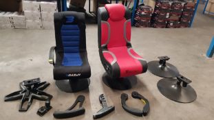 (264/R3/P) Gaming Chair / Parts Lot. To Include 1x X Rocker Vision Red 2.1, Brazen Blue/Black. 3X...