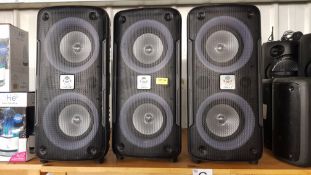 (142/9C) 3x iDance DJX100 Partybox Bluetooth Speakers RRP £89 Each. (Main Bodies Only, No Box). (...