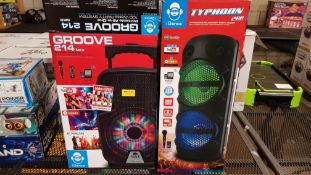 (121/R8) Lot RRP £120. 2x iDance Bluetooth Speaker Items. 1x Groove 214 MK2 Portable All In One B...