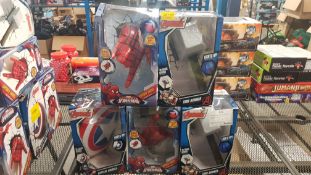 (135/R8) Lot RRP £150. 5x Marvel 3D Deco Light RRP £30 Each. 2x Thor Hammer. 1x Captain America S...