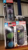 (141/9A) Lot RRP £115 - 3x iDance Bluetooth Speakers. 2x Typhoon 101 MK4 Light Up RRP £40 Each. 1...