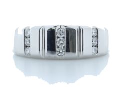 18ct White Gold Illusion Set Semi Eternity Diamond Ring 0.30