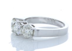 18ct White Gold Three Stone Claw Set Diamond Ring 1.52