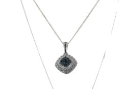 9ct White Gold Diamond Pendant 0.15