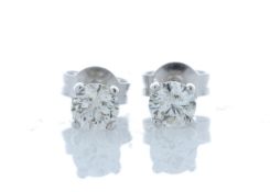 18ct White Gold Single Stone Wire Set Diamond Earring 0.80