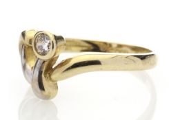 9ct Single Stone Rub Over Set Ladies Dress Diamond Ring 0.20