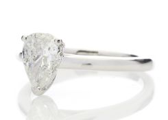 18ct White Gold Single Stone Pear Cut Diamond Ring 1.02