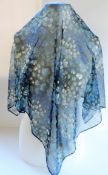 Vintage Floral Silk Chiffon Scarf/Shawl 90cm Square