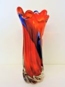 Italian Murano Mid Century Freeform Art Glass Vase