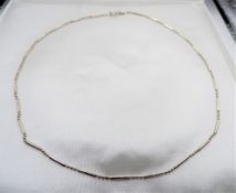 Sterling Silver Bead and Bar Necklace