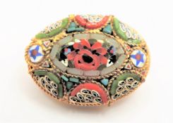 Vintage Italian Micro Mosaic Brooch