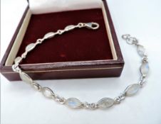 Vintage Sterling Silver Moonstone Bracelet