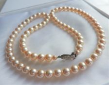 Vintage 24 inch Single Strand Pearl Necklace