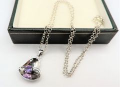 Sterling Silver Amethyst Pendant Necklace