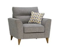 (3/Mez) RRP £899.99. Jensen Armchair Silver With Zest Fabric. Dimensions: (H102x W104x D97cm). (A...