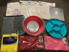 Domestic Homeware - Table Cloths, Absorbent Cloths, Mixing Bowls, Cake Stands & Baking Trays
