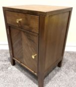 John Lewis Padma 1 Door Parquet Bedside Table, Brown/Brass - New & No Damage