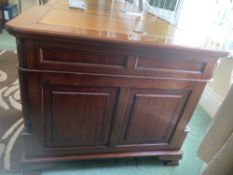 Italian Mahogany Leather Topped Partners Desk