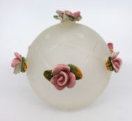 Vintage Glass Shade with Porcelain Flowers