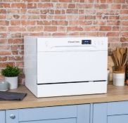 (7/6E) RRP £259.99. Russell Hobbs Table Top White Dishwasher RHTTDW6W. (H44x W55x D50cm). 6 Progr...