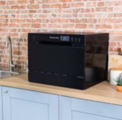 (6/6E) RRP £259.99. Russell Hobbs Table Top Black Dishwasher RHTTDW6B. (H44x W55x D50cm). 6 Progr...