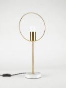 (81/6C) Lot RRP £116. 5x Items. 2x Gold Hoop Table Lamp RRP £18 Each. 1x Bronze Leopard Shaped Ta...