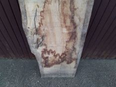 1x Hardwood Timber Air Dried Sawn Waney Edge / Live Edge English Oak Board / Slab