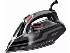 Description: (39/6O) Lot RRP £87 4x Mixed Steam Irons 1x Russel Hobbs Powersteam Ultra 3100W Black