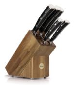 Description: (27/6K) RRP £89 99 1x Professional Sabatier X45 Cr Mo V15 5 Piece Knife Block Set (