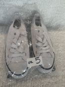 Brand New Mojo White Canvas Trainers, UK Women's 5