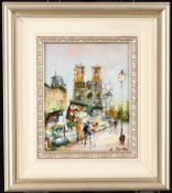 Impressionist Oil on Canvas. Parisian Scene.