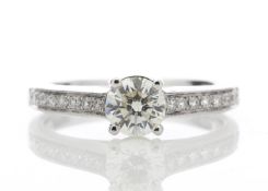 18ct White Gold Single Stone Claw Set Diamond Ring (0.60) 0.73
