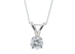 9ct White Gold Single Stone Claw Set Diamond Pendant 0.20