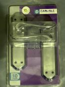 5 Sets Carlisle Brass Lytham Lever Latch Door Handles Dual Satin / Polished Chrome DL451SCCP RRP...