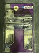 7 Sets of Carlisle Brass Serozzetta Uno Lever Latch Door Handles on Backplate Polished Chrome SZC...