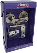 4 Sets Forge Scroll Lever on Rose Satin Chrome Door Pack FGEDPCKLORSC RRP £11.99 per set