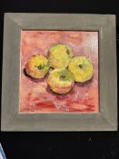 Apples with Pink Background by Diana Schofield