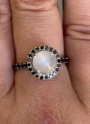 Beautiful 2.74 CT Natural Ceylon Star Sapphire W Natural Diamonds & 18kGold