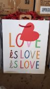 NEW - Approx. 94x Love Love Love Medium Gift Bag White RRP £1 Each