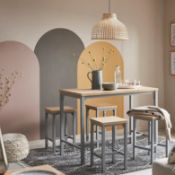 (160/1E) RRP £200. Nina Dining Nest 4 Stools Grey.