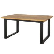 (78/P15) RRP £275. Skelby Herringbone Oak Dining Table. Dimensions: (H75x W150x D90cm).